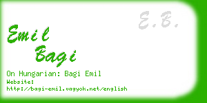 emil bagi business card